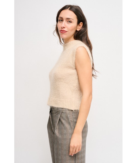 Maglia Nuvola Smanicata In Mohair Maryley