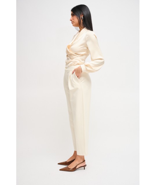 Pantaloni Barrel In Punto Milano Maryley