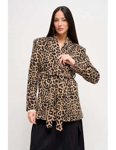 Veste léopard avec ceinture Maryley