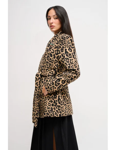 Veste léopard avec ceinture Maryley