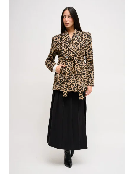 Leopard Print Jacket With Maryley Sash