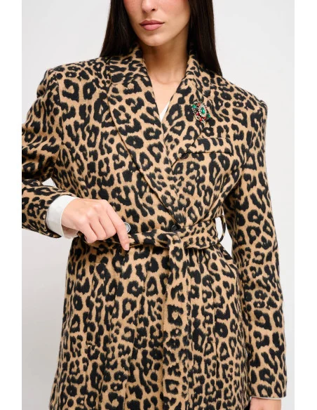 Leopard Print Jacket With Maryley Sash