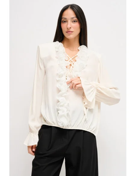 Viscose Blouse With Ruffles Maryley