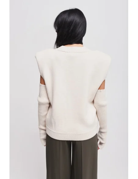 Knitted Vest With Maryley Sleeves