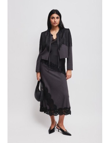 Long Skirt With Lace Insert Maryley