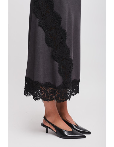Long Skirt With Lace Insert Maryley