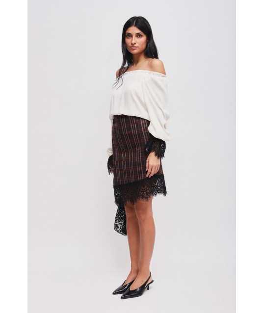 Check Skirt With Maryley Lace