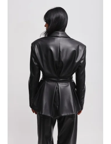 Maryley - Veste en faux cuir à double boutonnage