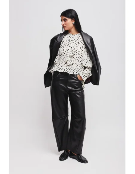 Maryley - Veste en faux cuir à double boutonnage