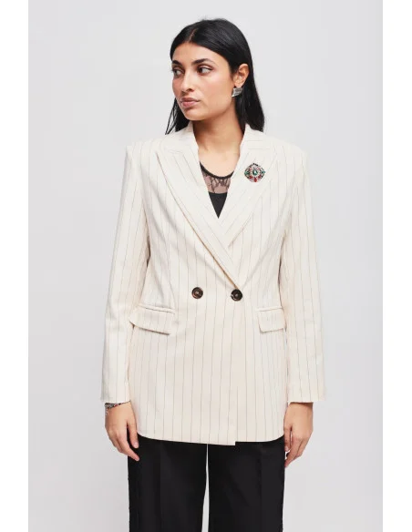 Veste à rayures avec épingle Maryley