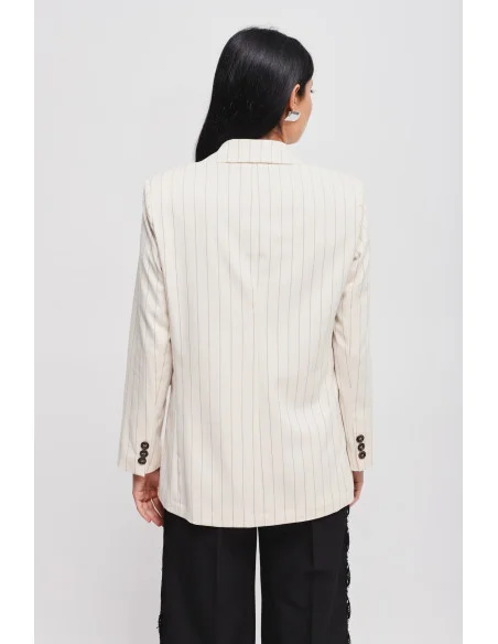Pinstripe Jacket With Maryley Pin