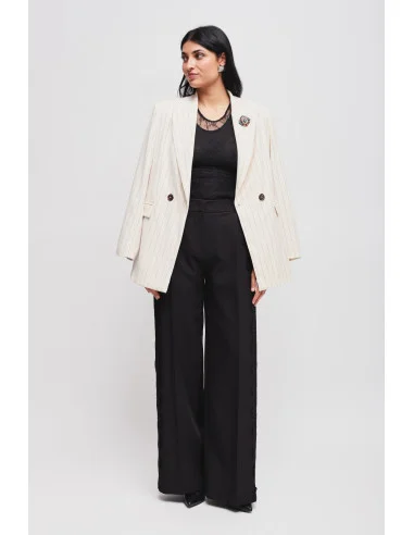 Pinstripe Jacket With Maryley Pin