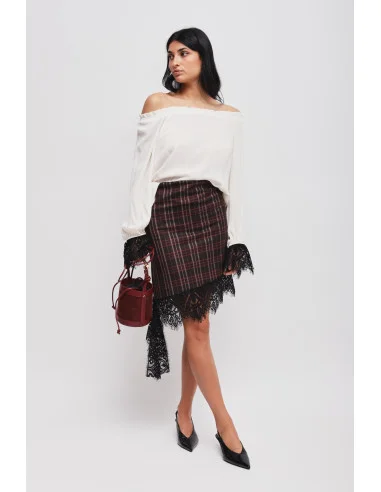 Blusa Con Scollo A Barca E Polsi In Pizzo Maryley