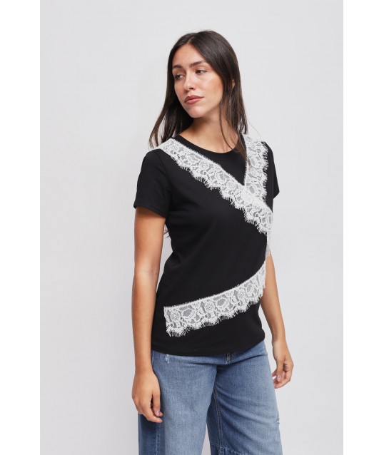 Maryley - T-shirt avec dentelle