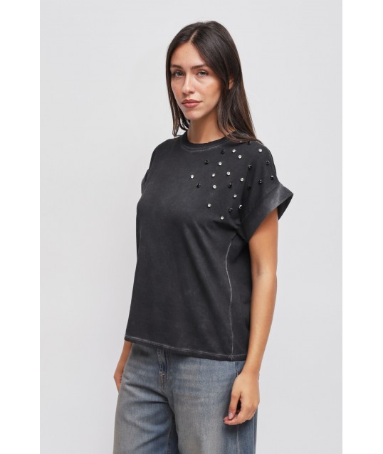 T-Shirt With Rhinestones Maryley