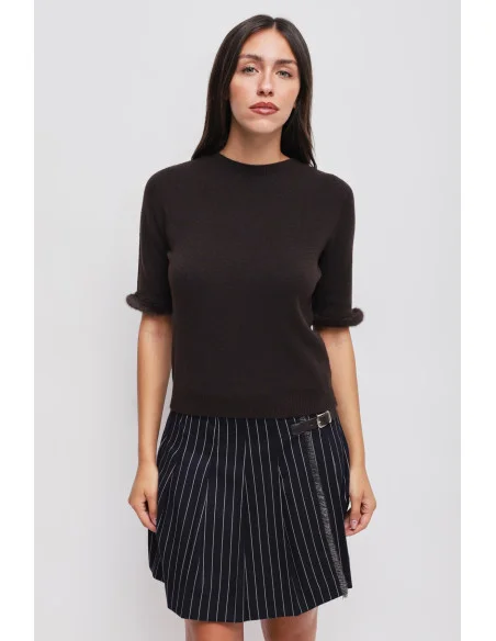 Maglia A Maniche Corte Con Dettaglio Ecopelliccia Maryley