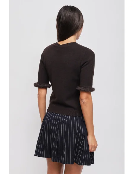 Maglia A Maniche Corte Con Dettaglio Ecopelliccia Maryley