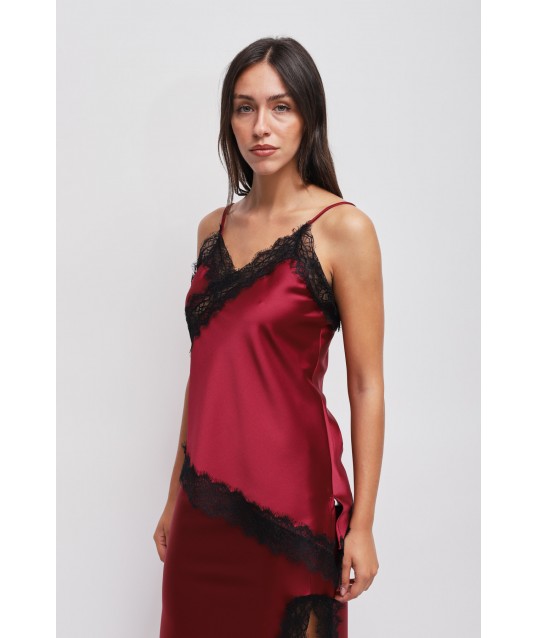 Top en satin avec dentelle Maryley