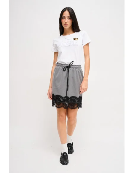 Minigonna Con Coulisse E Pizzo Maryley