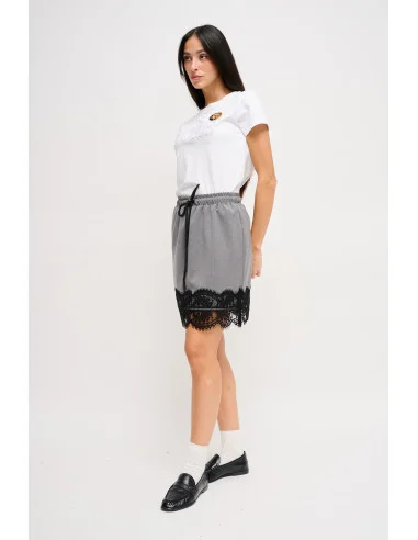 Minigonna Con Coulisse E Pizzo Maryley