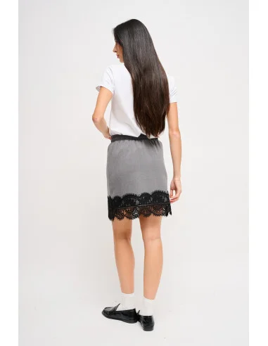 Minigonna Con Coulisse E Pizzo Maryley