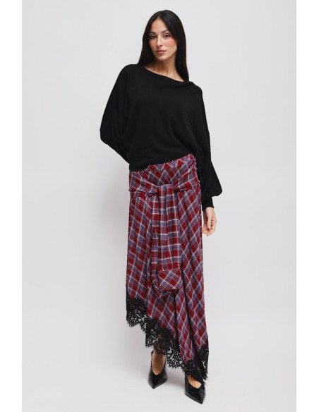 Check Skirt With Maryley Lace