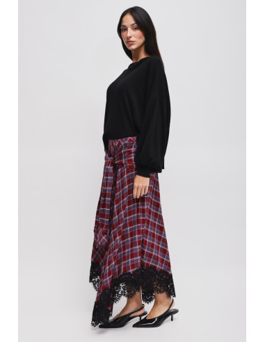 Check Skirt With Maryley Lace