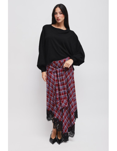 Check Skirt With Maryley Lace