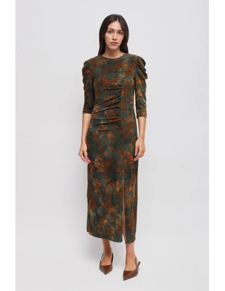 Maryley - Robe longue en velours à motifs