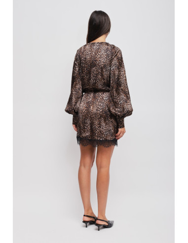 Maryley Viscose Leopard Wallet Dress