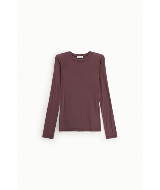 Long Sleeve Crew Neck Straight Cut T-Shirt Dixie