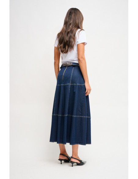 Denim Skirt With Sash Maryley