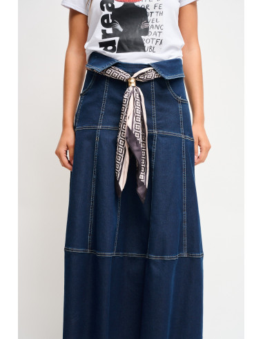 Denim Skirt With Sash Maryley