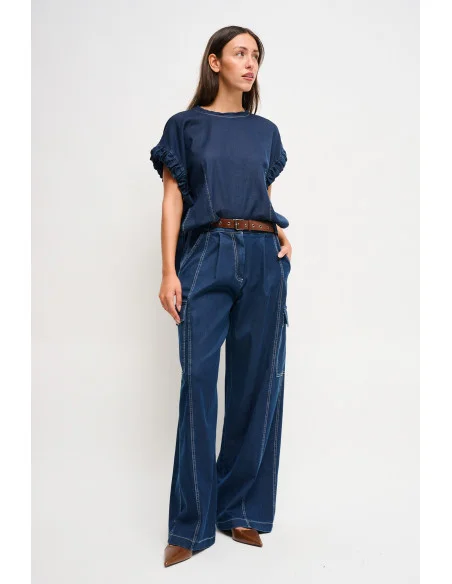 Pantalon en denim avec ceinture Maryley