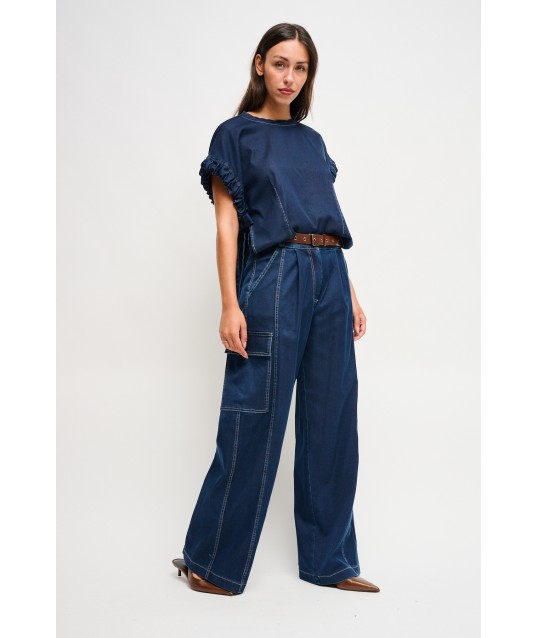 Pantalon en denim avec ceinture Maryley