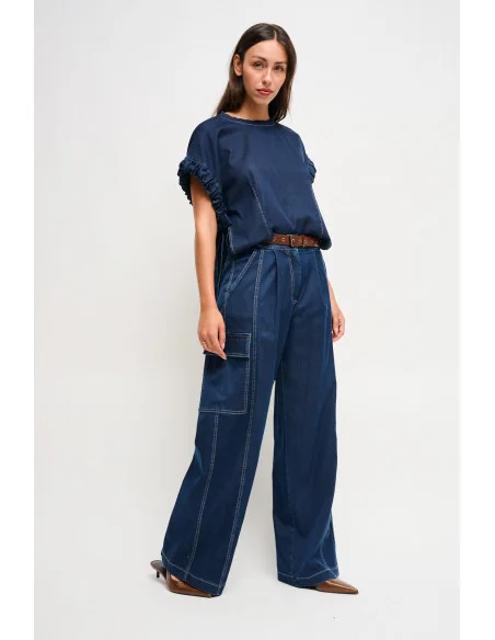 Pantalon en denim avec ceinture Maryley