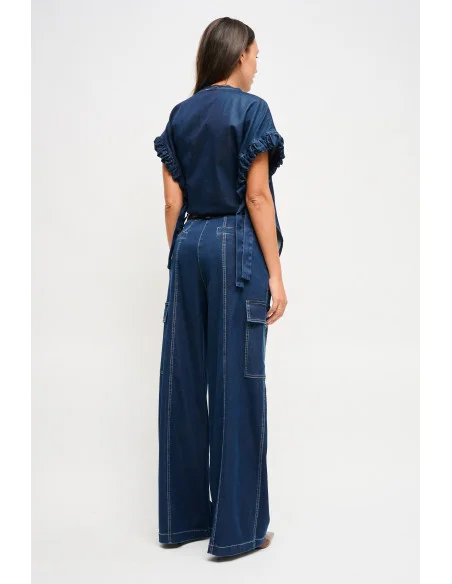 Pantaloni In Denim Con Cintura Maryley