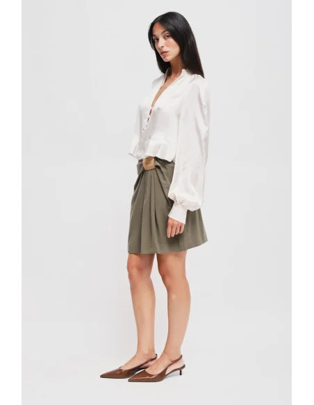 Viscose Miniskirt With Maryley Logo