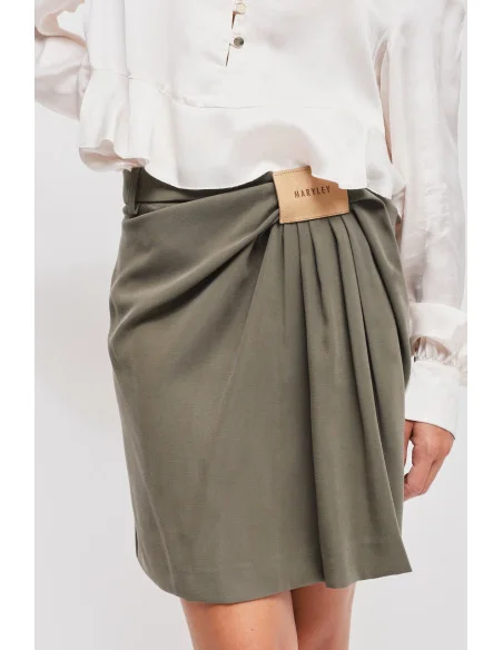 Minigonna In Viscosa Con Logo Maryley