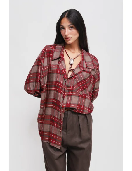 Camicia Check Con Laccio Maryley