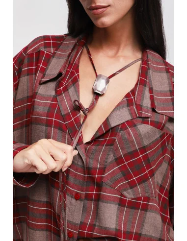 Camicia Check Con Laccio Maryley