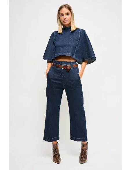 Jeans taille haute avec ceinture Maryley