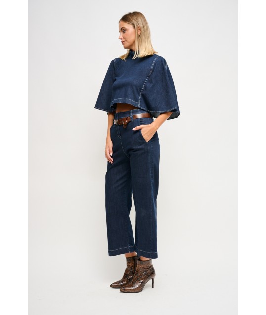 Jeans taille haute avec ceinture Maryley