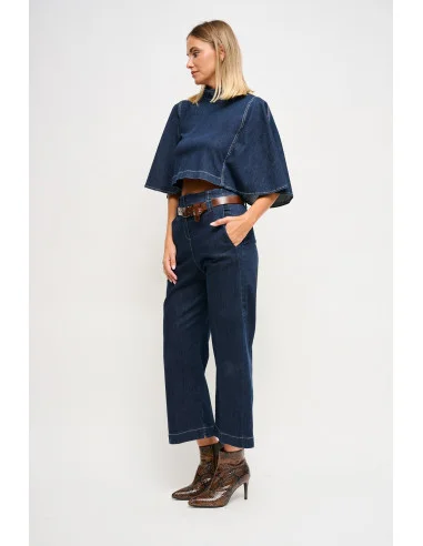 Jeans A Vita Alta Con Cintura Maryley