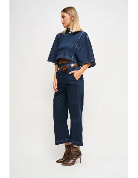 Jeans taille haute avec ceinture Maryley