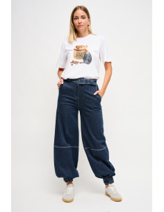 Jeans baggy avec ceinture Maryley