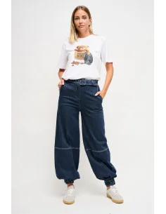 Jeans baggy avec ceinture Maryley