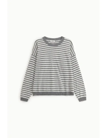 Maglione Girocollo A Righe Manica Lunga Dixie