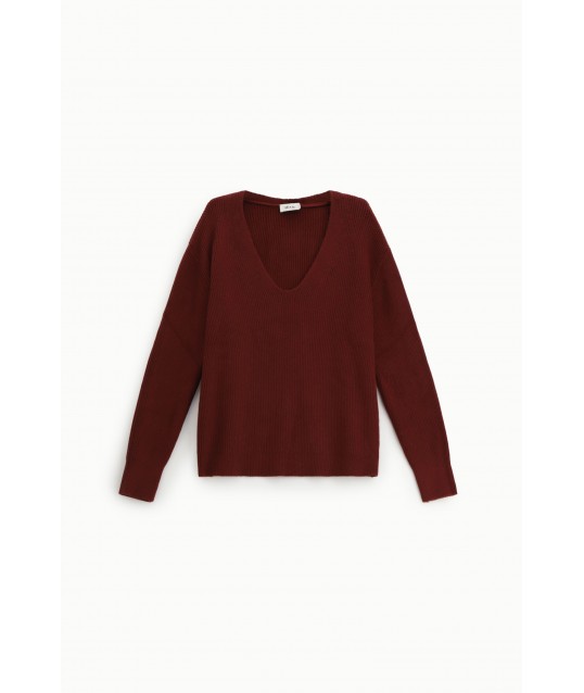 Maglione Scollo A V Lavorazione A Coste Dixie