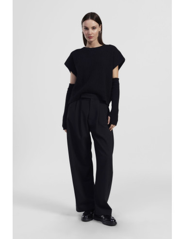 High-Waisted Wide-Leg Trousers with Pleats Dixie